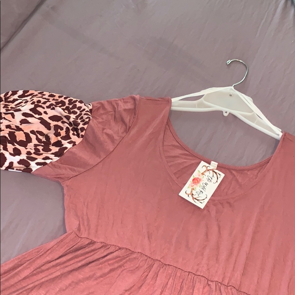 New! Plus Mauve/Leopard Maxi NWT soft & stretchy! - Picture 3 of 5